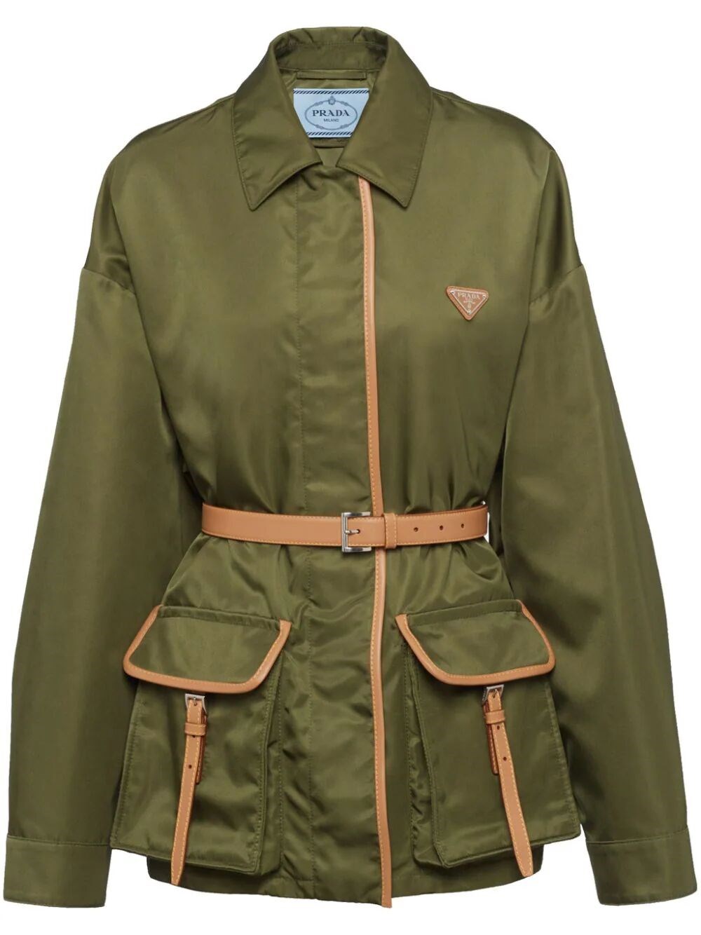 Re-Nylon belted jacket