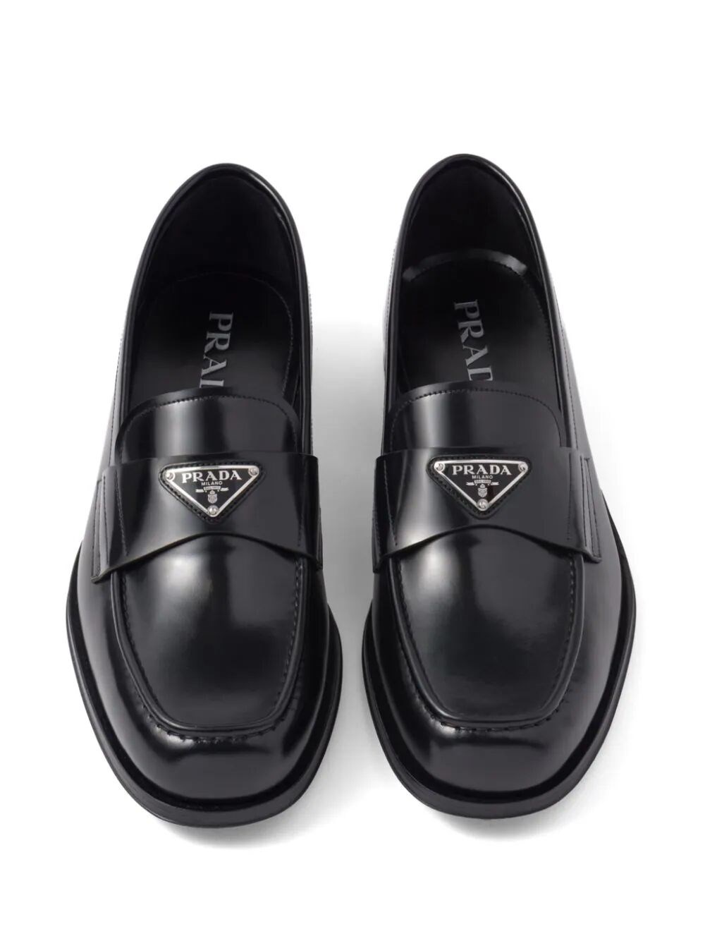 Brushed leather loafers