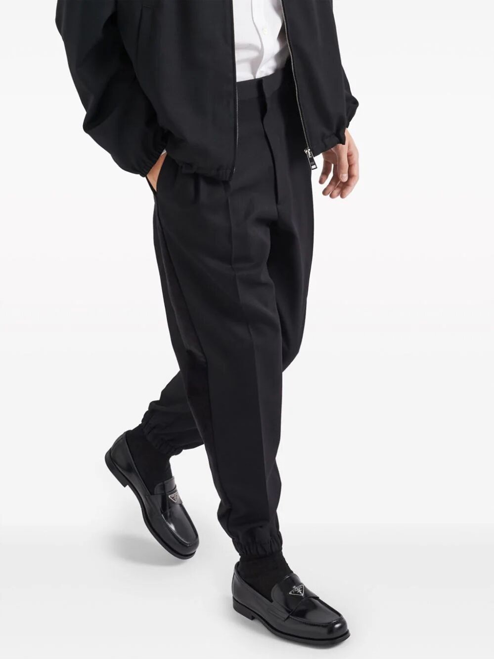 Brushed leather loafers