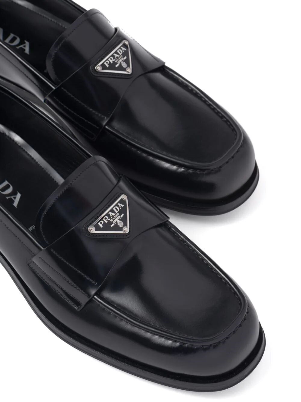 Brushed leather loafers