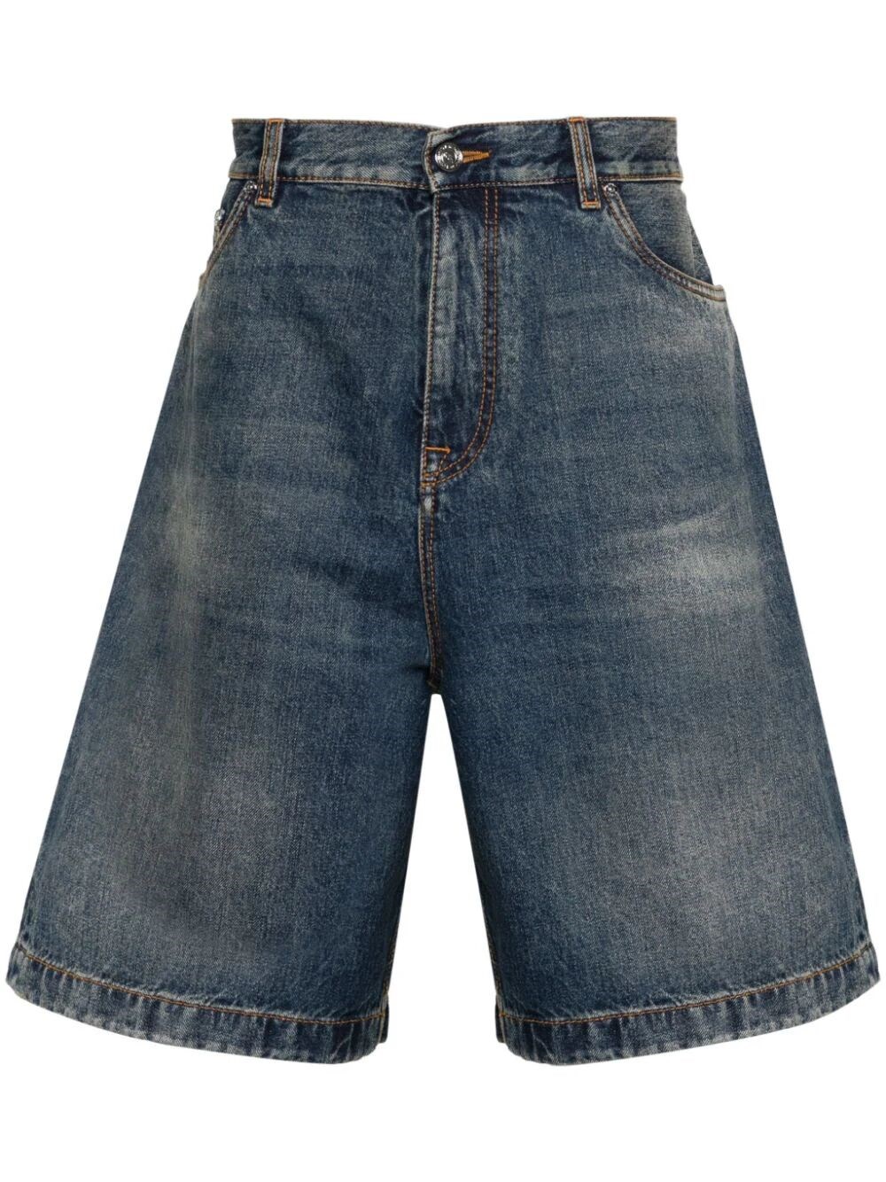 Shop Etro Denim Shorts In Blue
