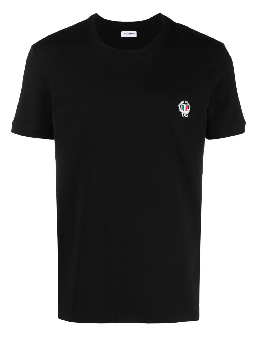 Shop Dolce & Gabbana Logo-embroidered T-shirt In Black