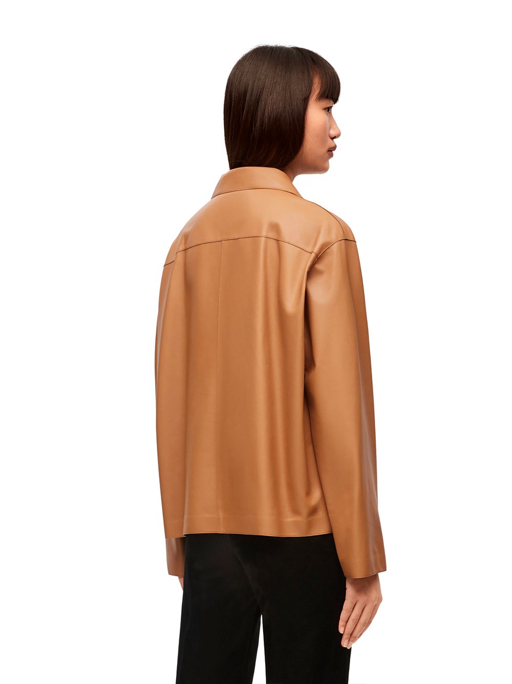 Pajama-style blouse in lambskin