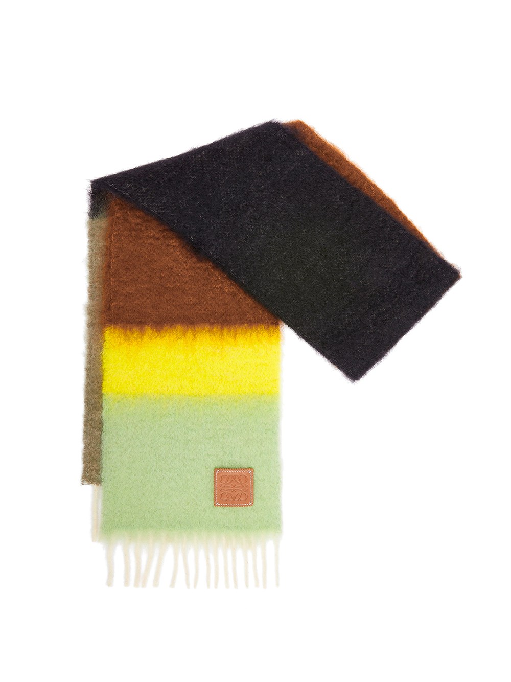 STRIPED MOHAIR AND WOOL SCARF