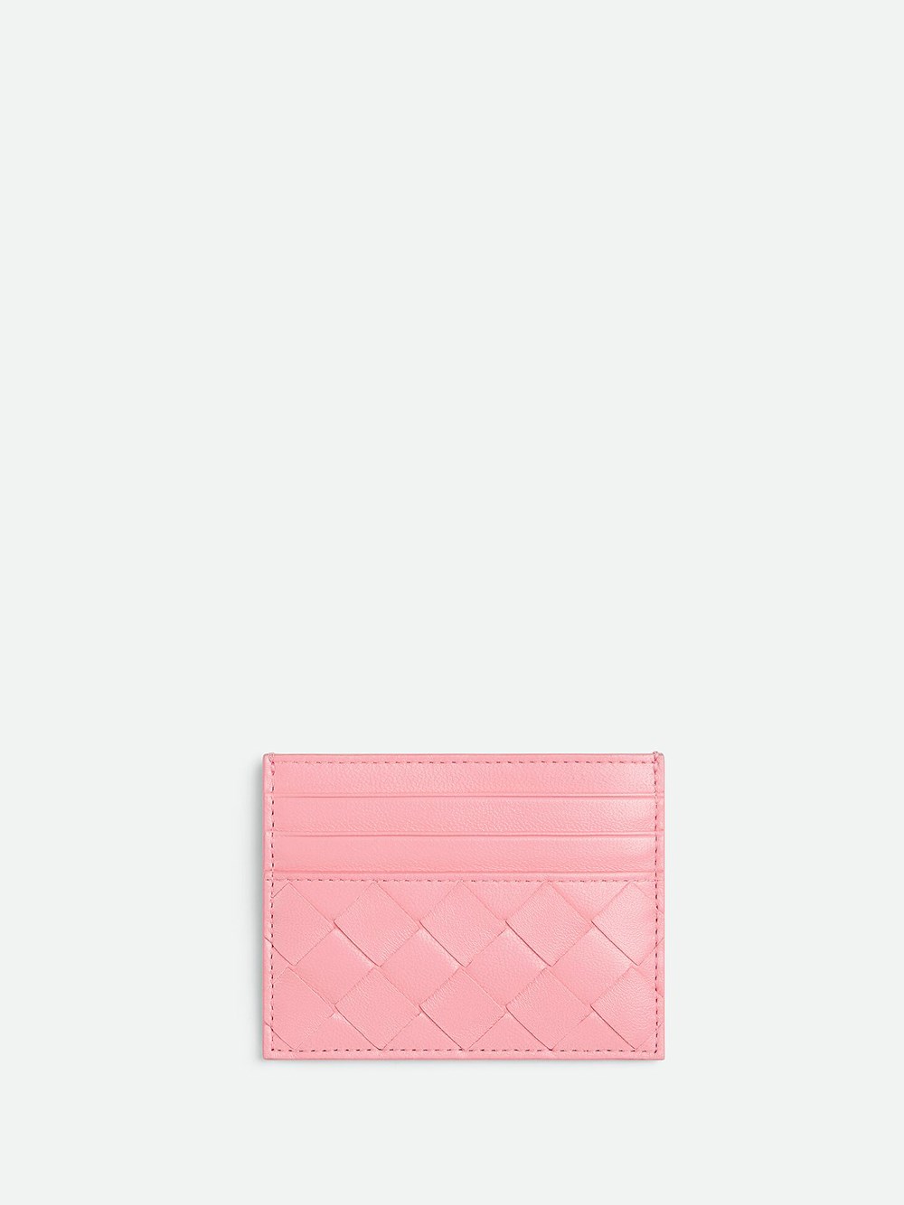 Bottega Veneta Intrecciato Credit Card Holder In Pink & Purple