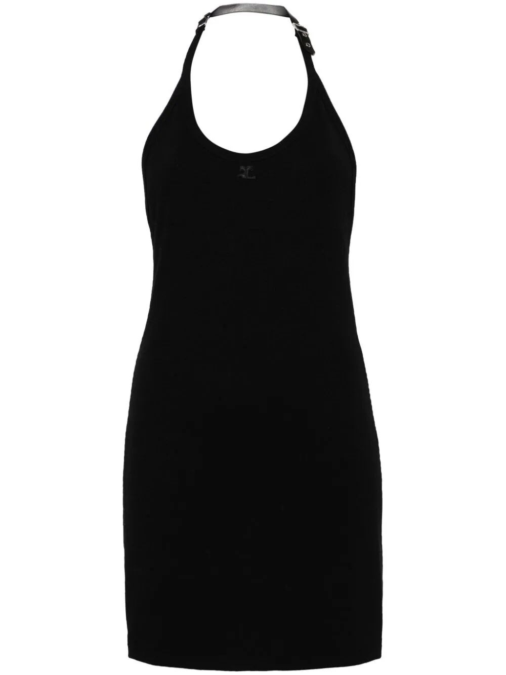 Shop Courrèges Holistic Buckle 90`s Ribs Dress In Black