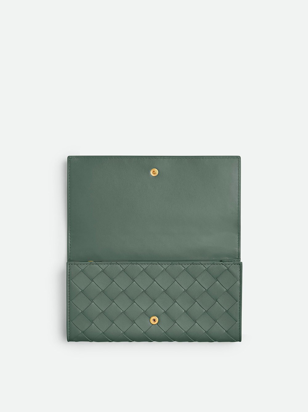 Intrecciato wallet with large flap