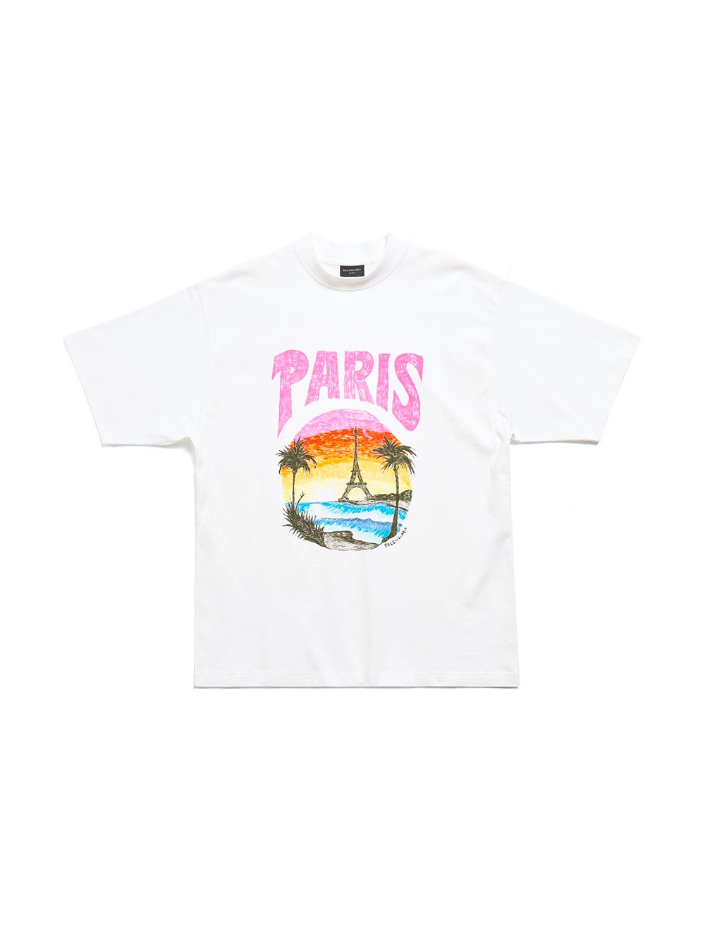 Balenciaga Graphic Printed Crewneck T-shirt In White
