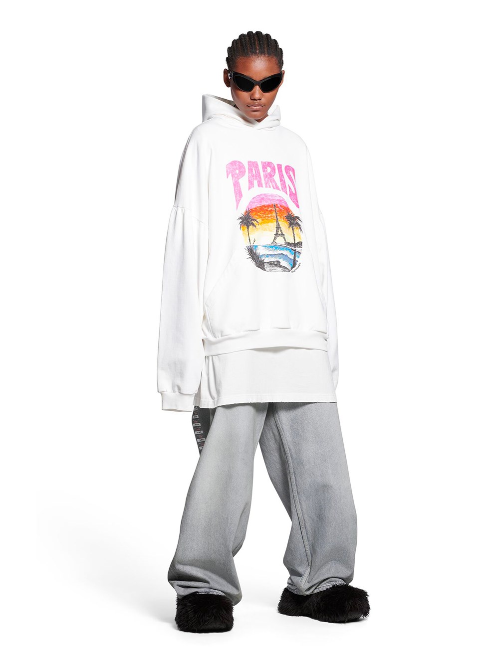  ROUND PARIS TROPICAL OVERSIZE HOODIE