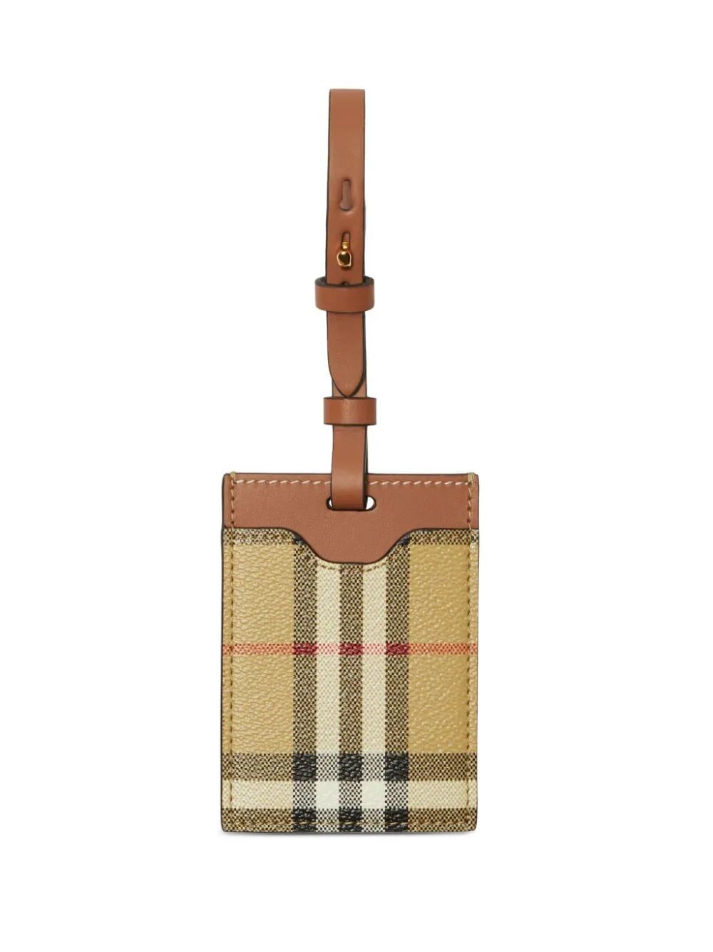 Burberry House-check Leather Luggage Tag In Brown