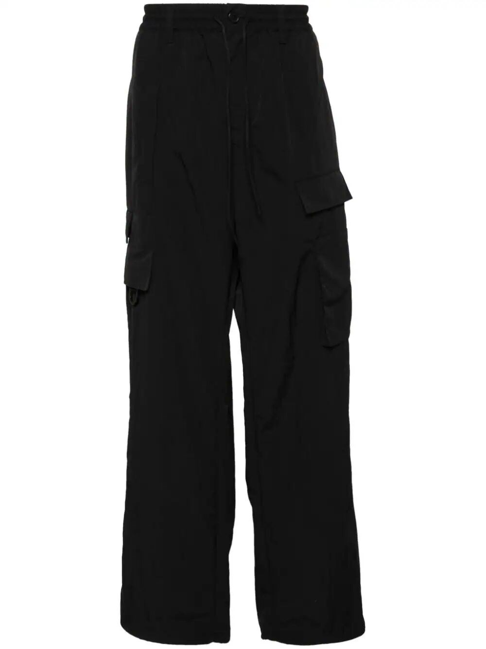 Shop Y-3 Crinkle Cargo Trousers In Black