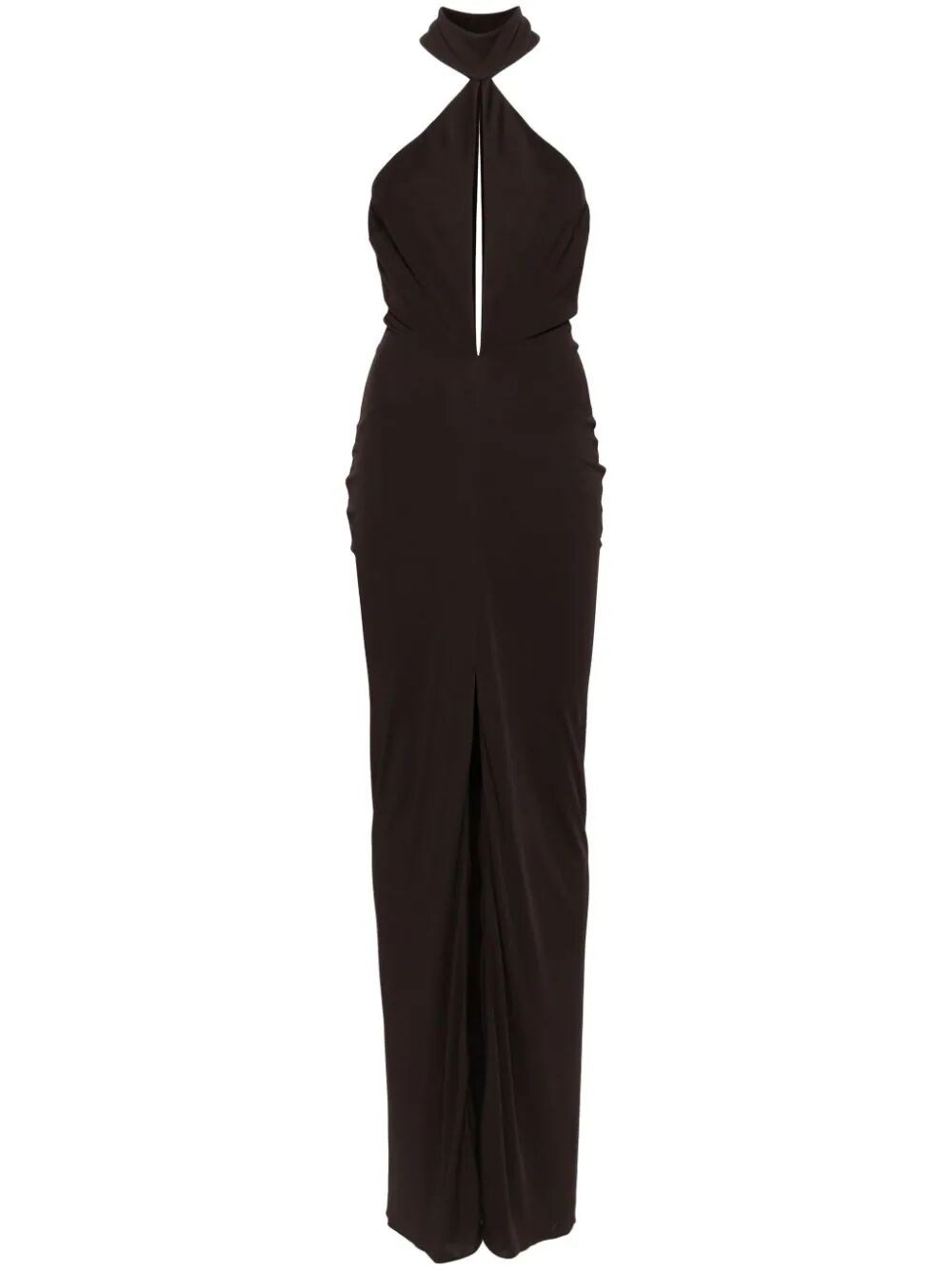 JERSEY HALTERNECK EVENING DRESS