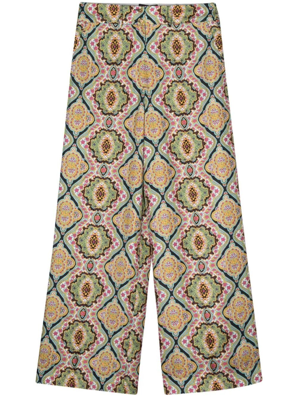 FLORAL WIDE-LEG TROUSERS