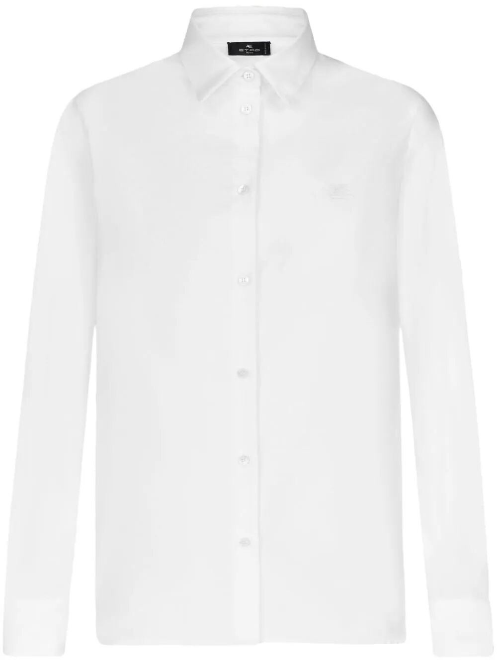Shop Etro Oxford Shirt With Pegaso Detail In White