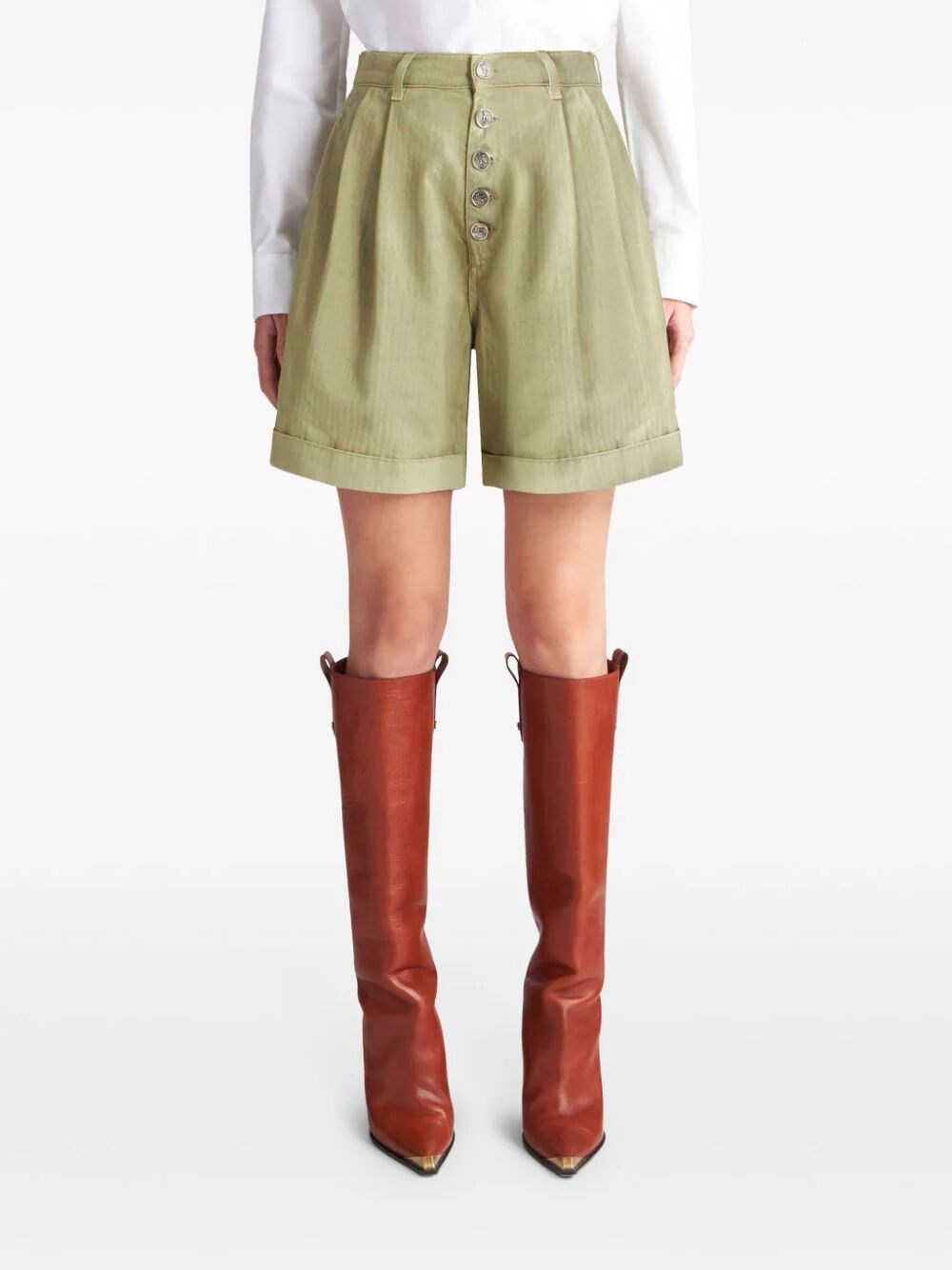 HERRINGBONE-PATTERN BERMUDA SHORTS