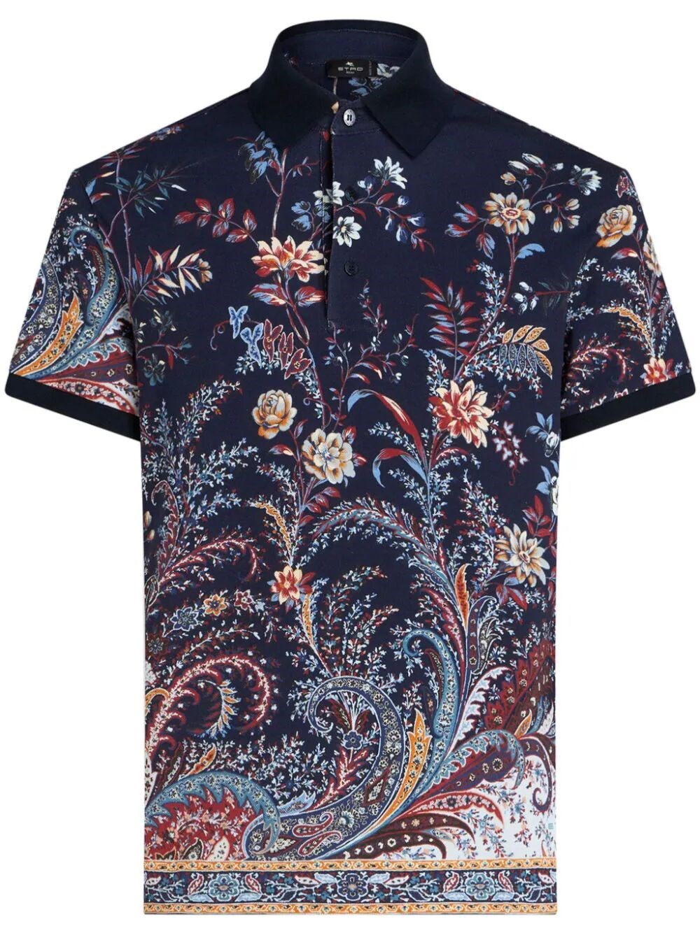 Shop Etro Floral Paisley Polo Shirt In Blue