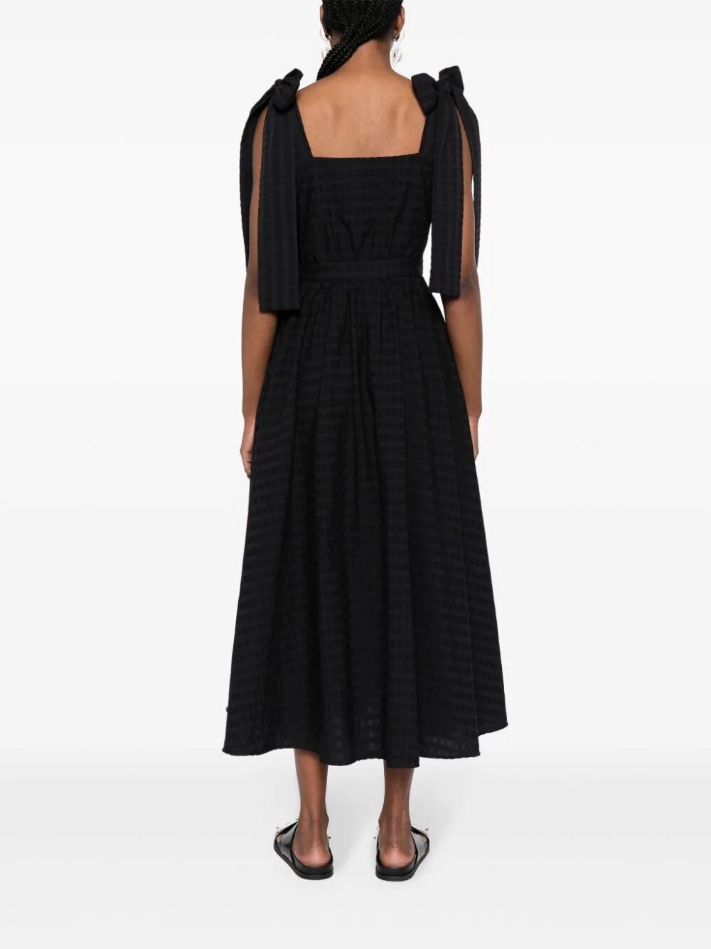 POPELINE SLEEVELESS MIDI DRESS