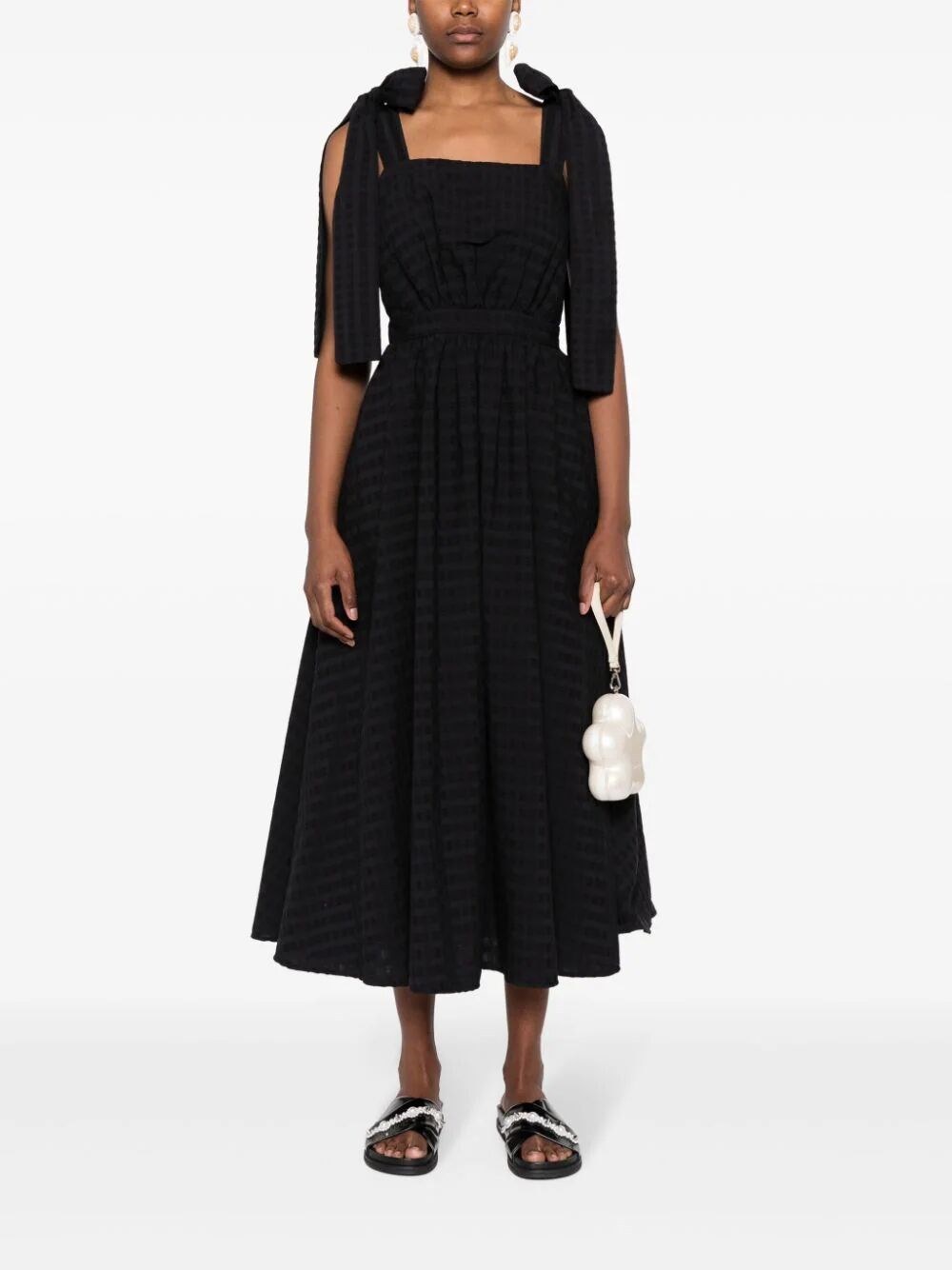 POPELINE SLEEVELESS MIDI DRESS