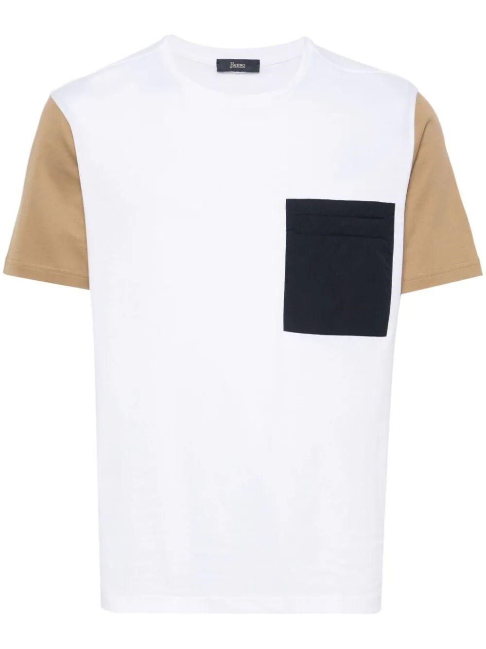Shop Herno Colourblock T-shirt In White