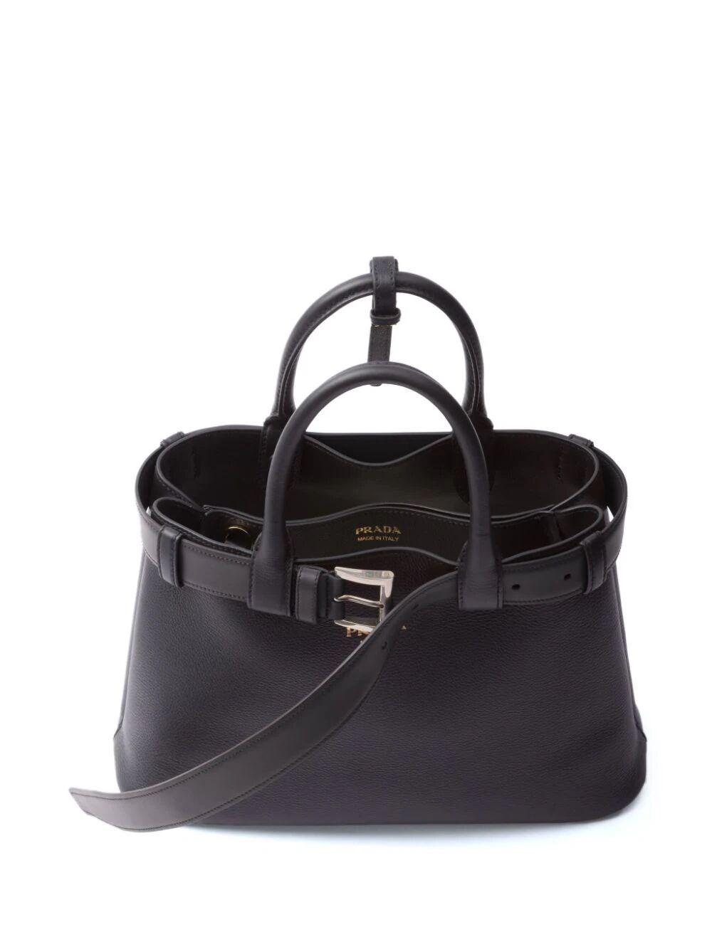 BUCKLE MEDIUM LEATHER HANDBAG