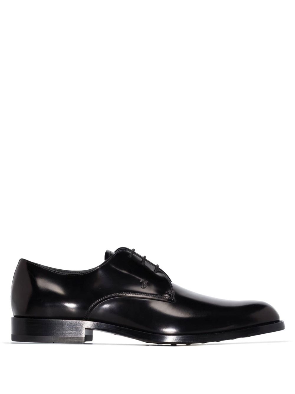 Tod's Tods Mens Black Cuoio Patent-leather Derby Shoes In Black