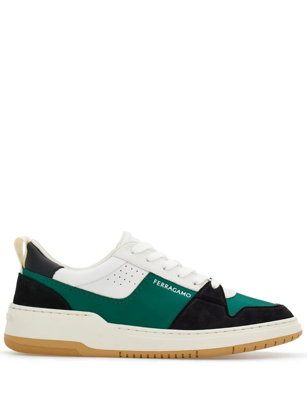 Ferragamo Gancini Low-top Sports Shoes With Outline In Multicolour