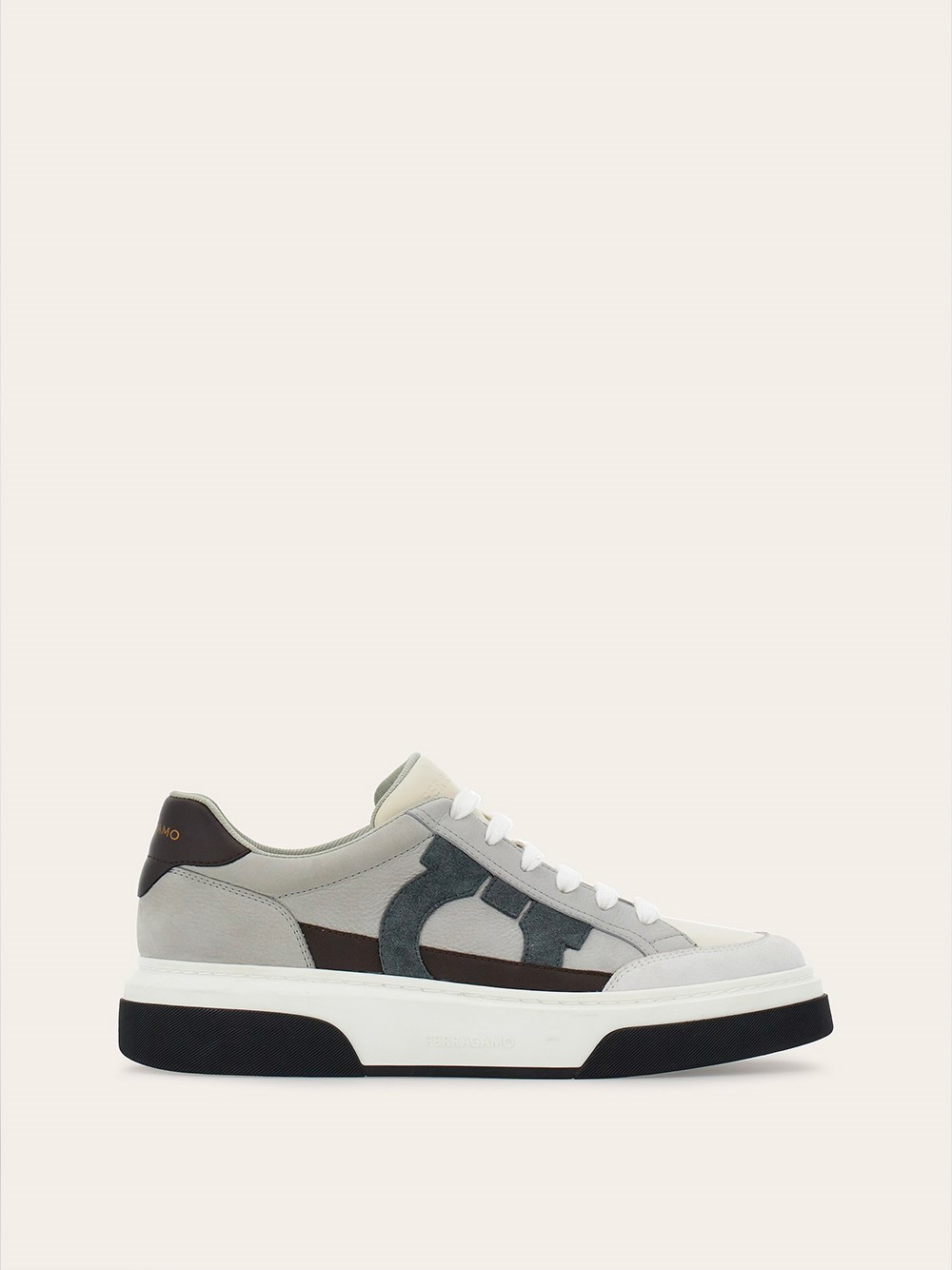 Ferragamo Gancini Low Top Sneakers In Grey