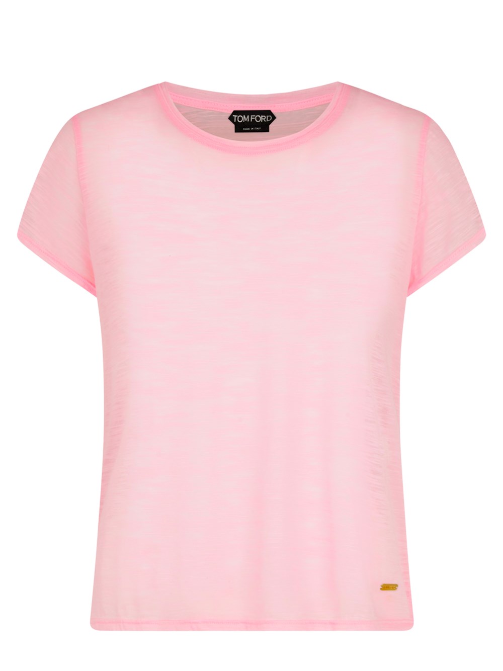 Shop Tom Ford Slub Cotton Jersey Crewneck T-shirt In Pink & Purple