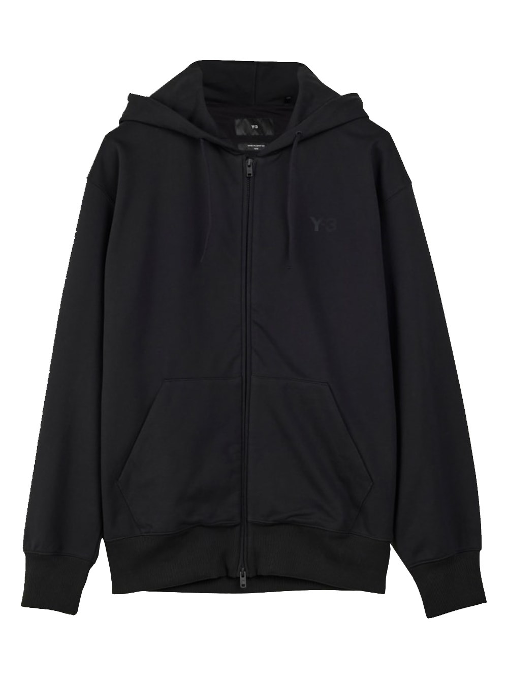 Shop Y-3 French Terry Zipped Hoodie In Black