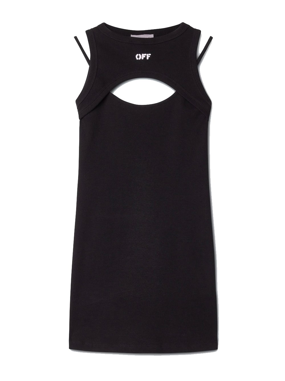 Shop Off-white Off Stamp Rib Round Mini Dress In Black