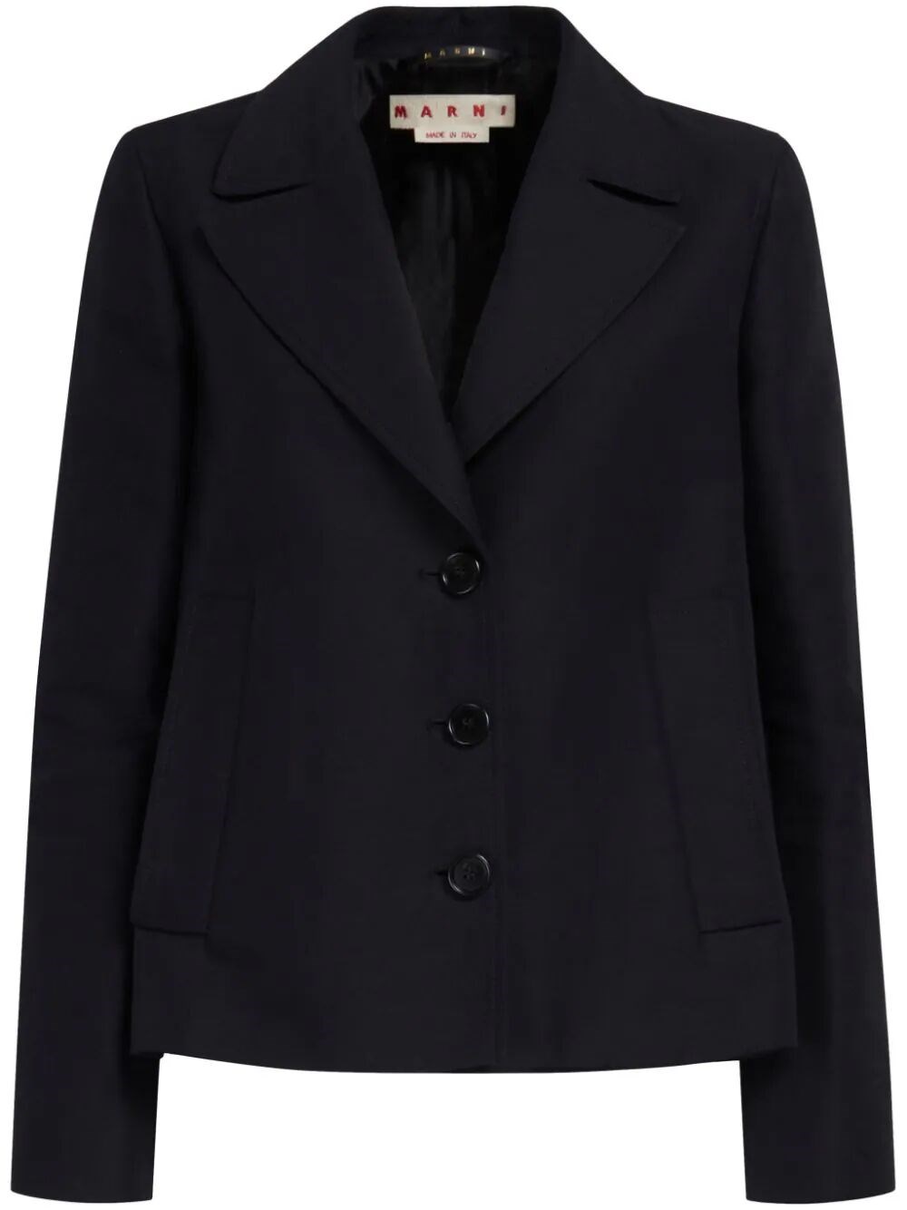 Shop Marni A-line Cady Jacket With Back Pleat In Black