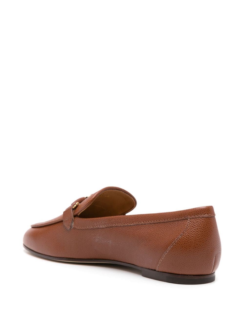 CHAIN-LINK GRAINED LEATHER LOAFERS