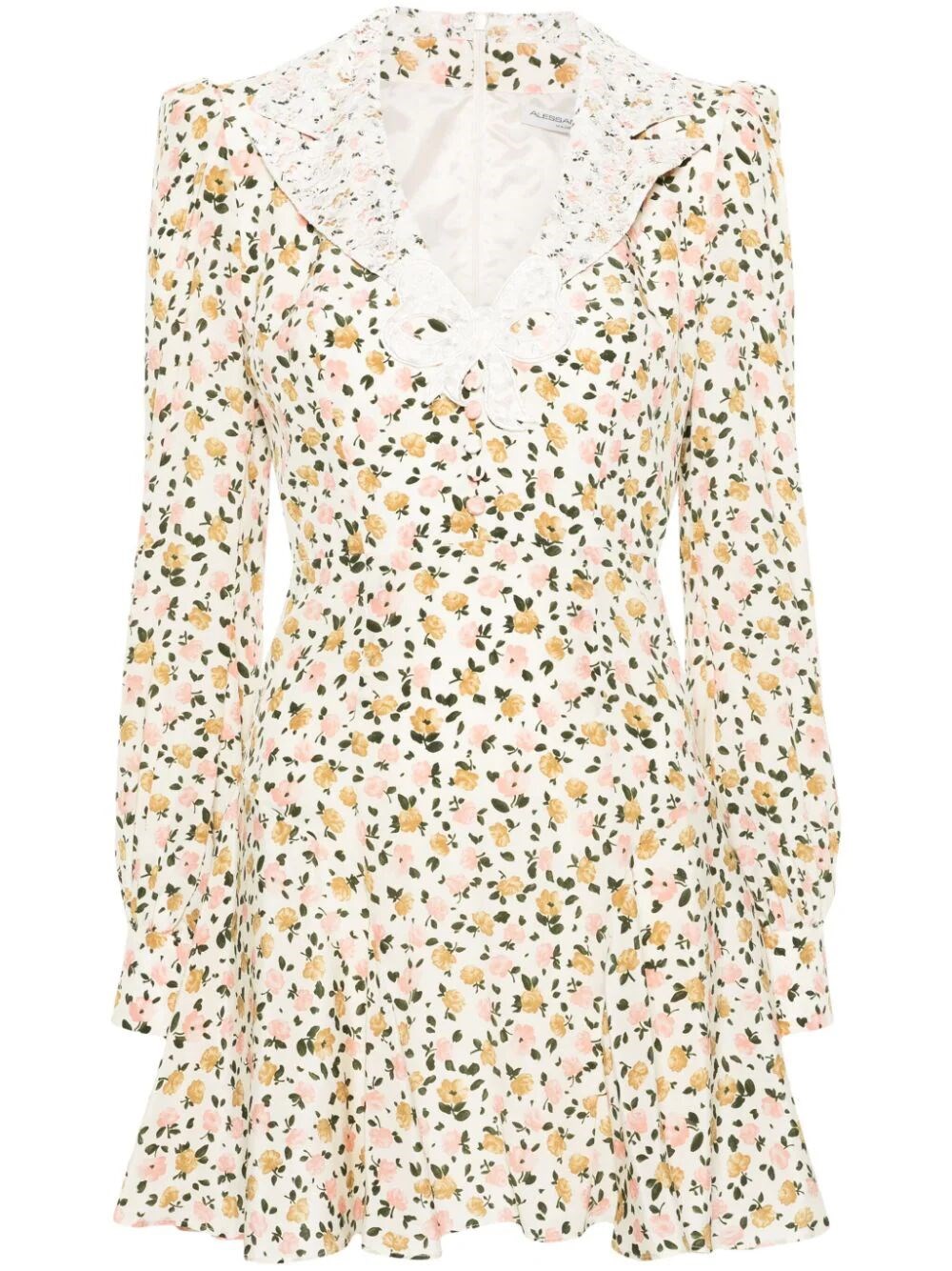 FLORAL-PRINT SILK MINI DRESS