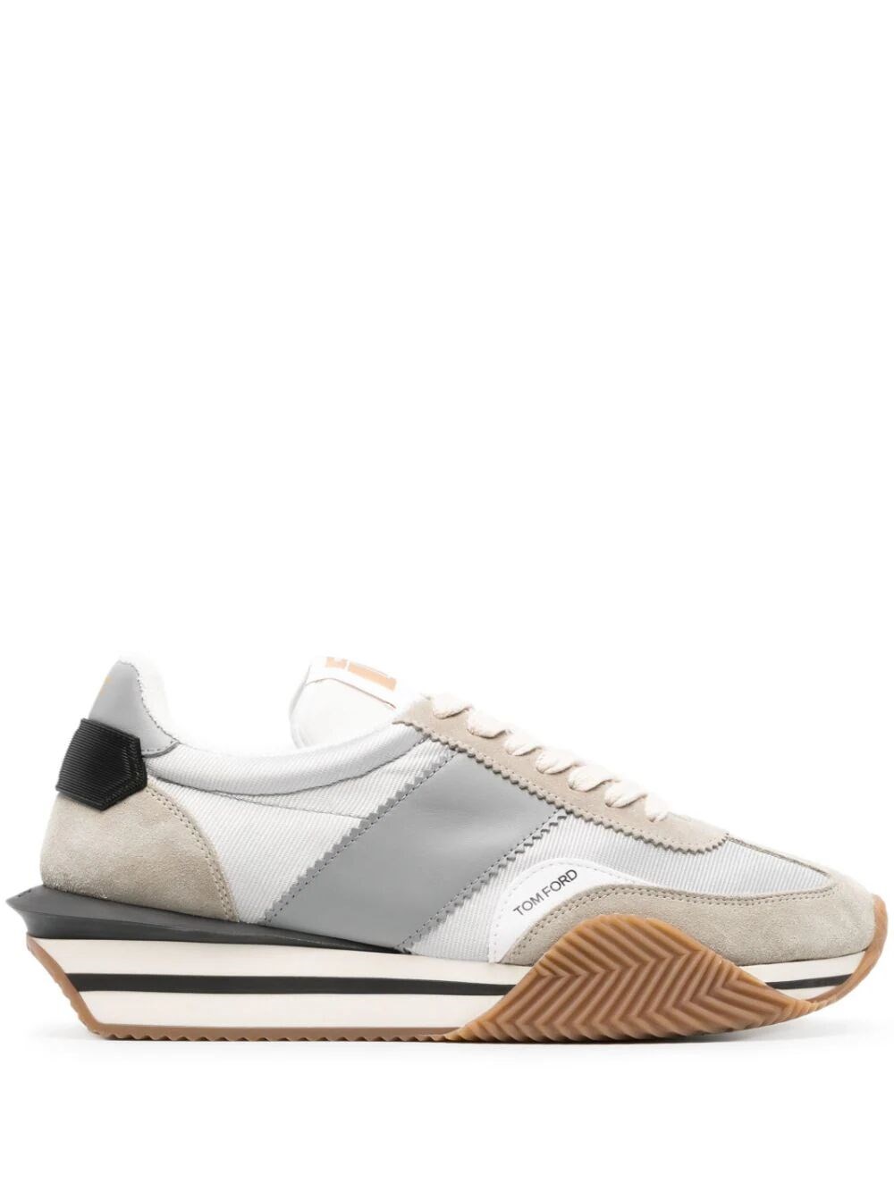 Shop Tom Ford Suede And Lycra James Sneaker In Grey