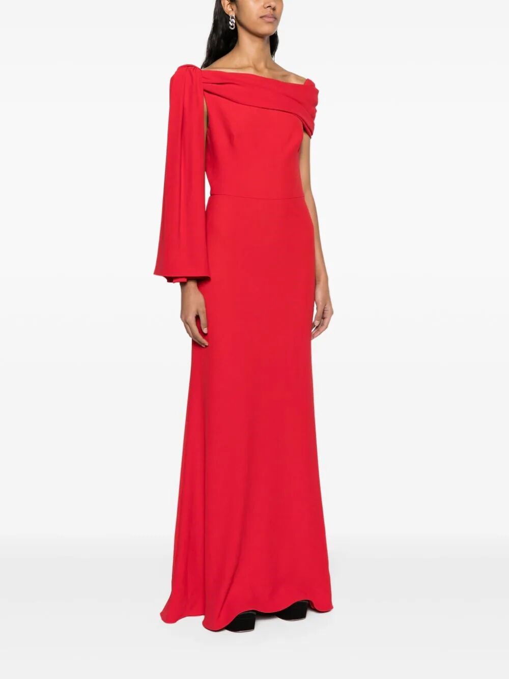 DRAPED OFF-SHOULDER GOWN