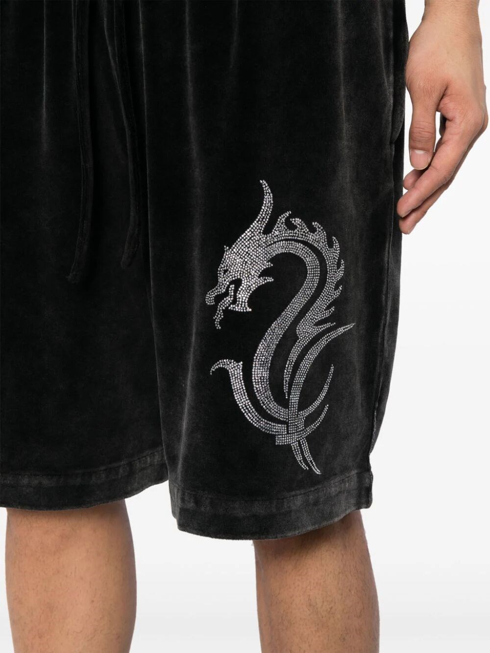 DRAGON CRYSTAL BOXER SHORT IN VELOUR