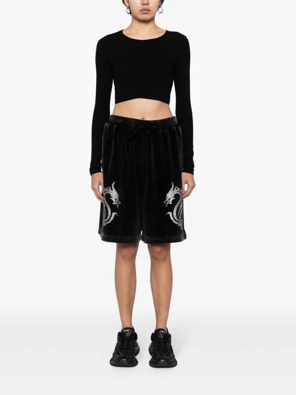 DRAGON CRYSTAL BOXER SHORT IN VELOUR