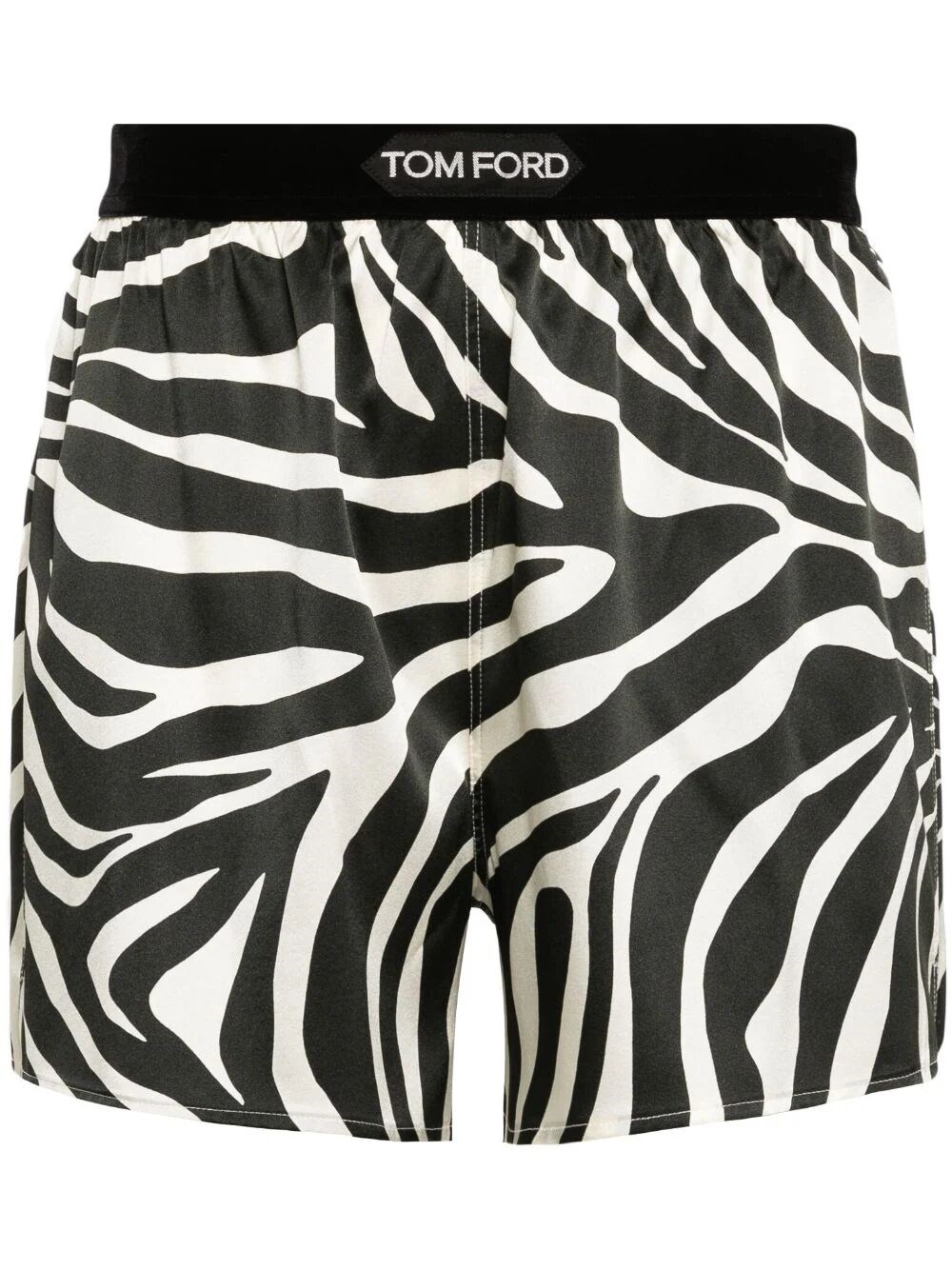 ZEBRA-PRINT SATIN SHORTS