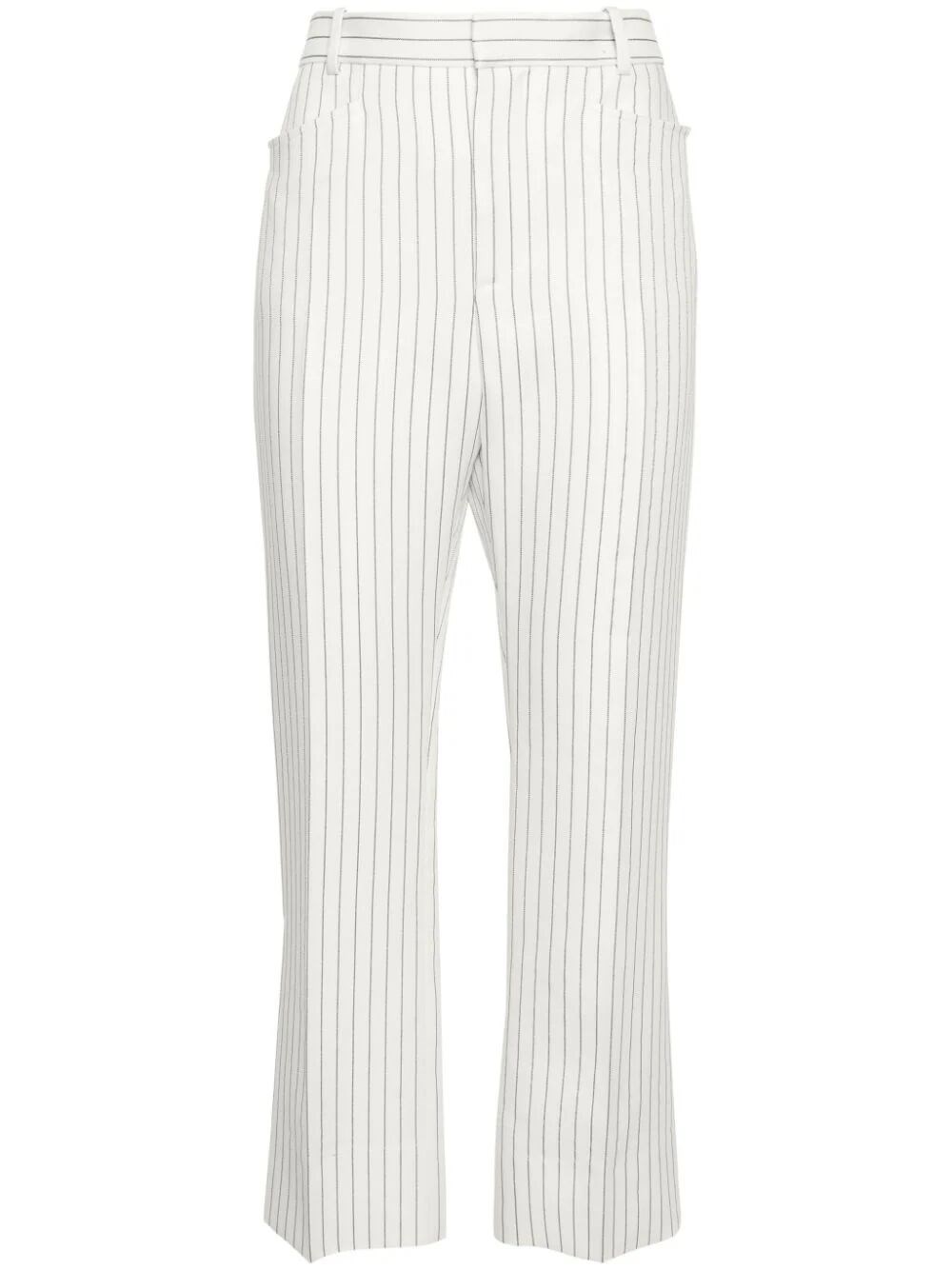 Tom Ford Wallis Striped Wool And Silk-blend Straight Pants In White