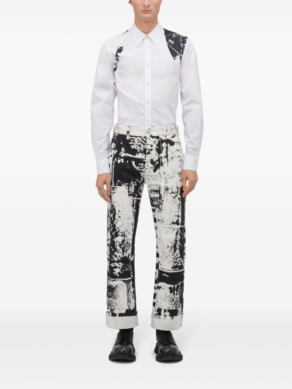 FOLD PRINT WORKWEAR JEANS