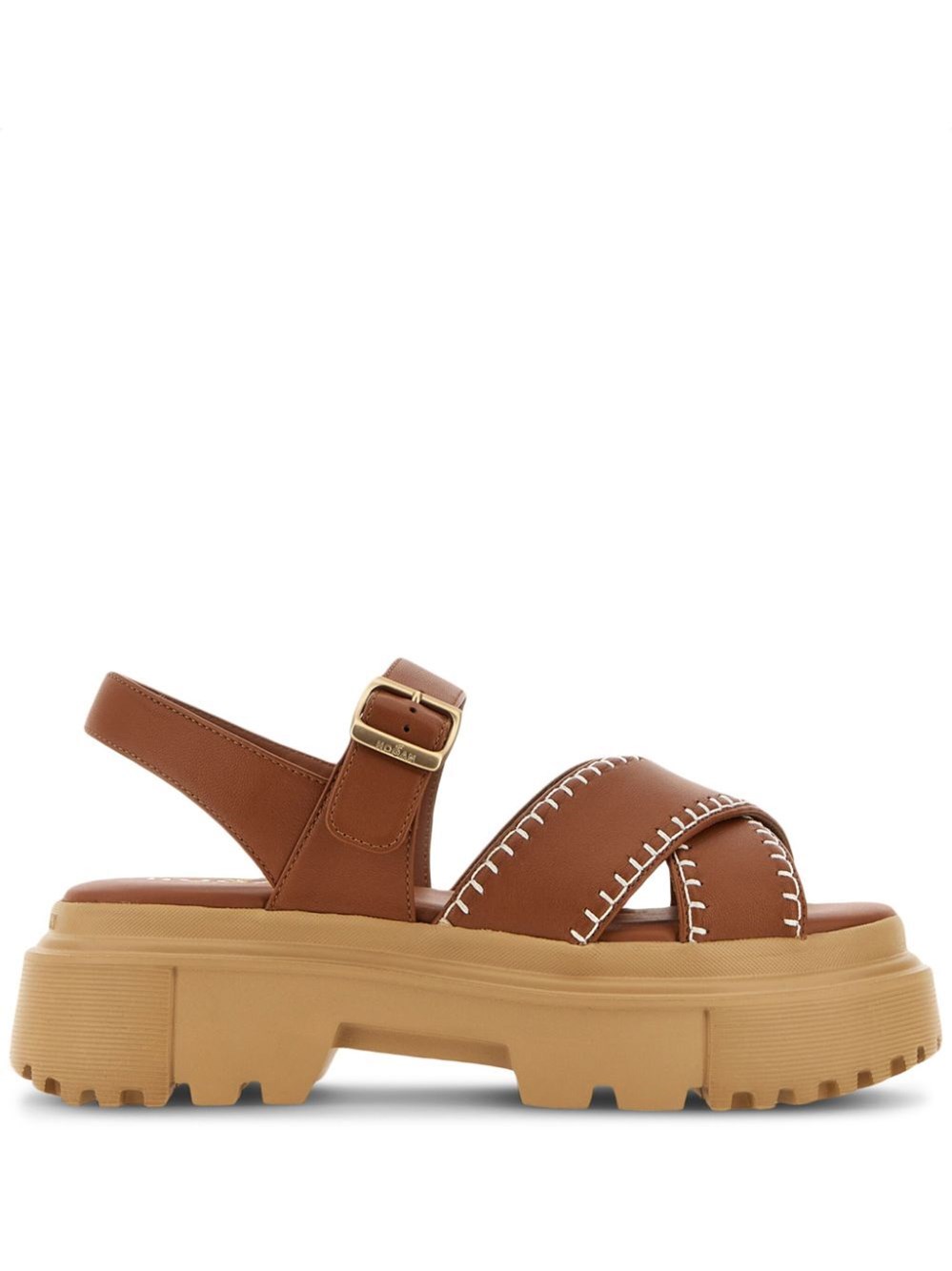 Leather low sandals