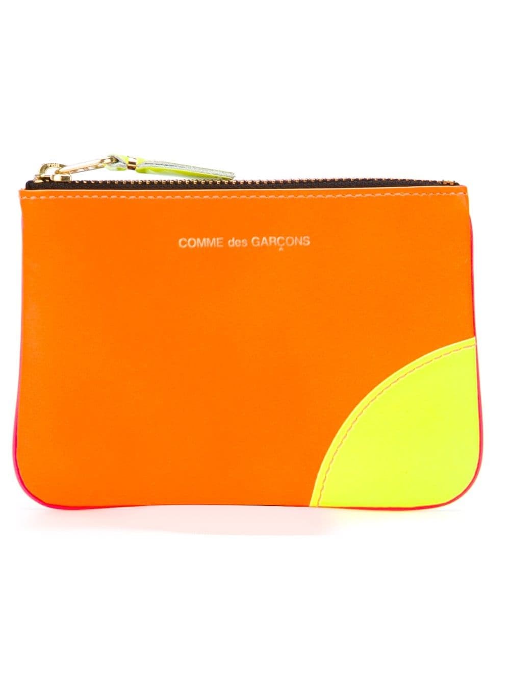 Shop Comme Des Garçons Super Fluro Wallet In Yellow & Orange