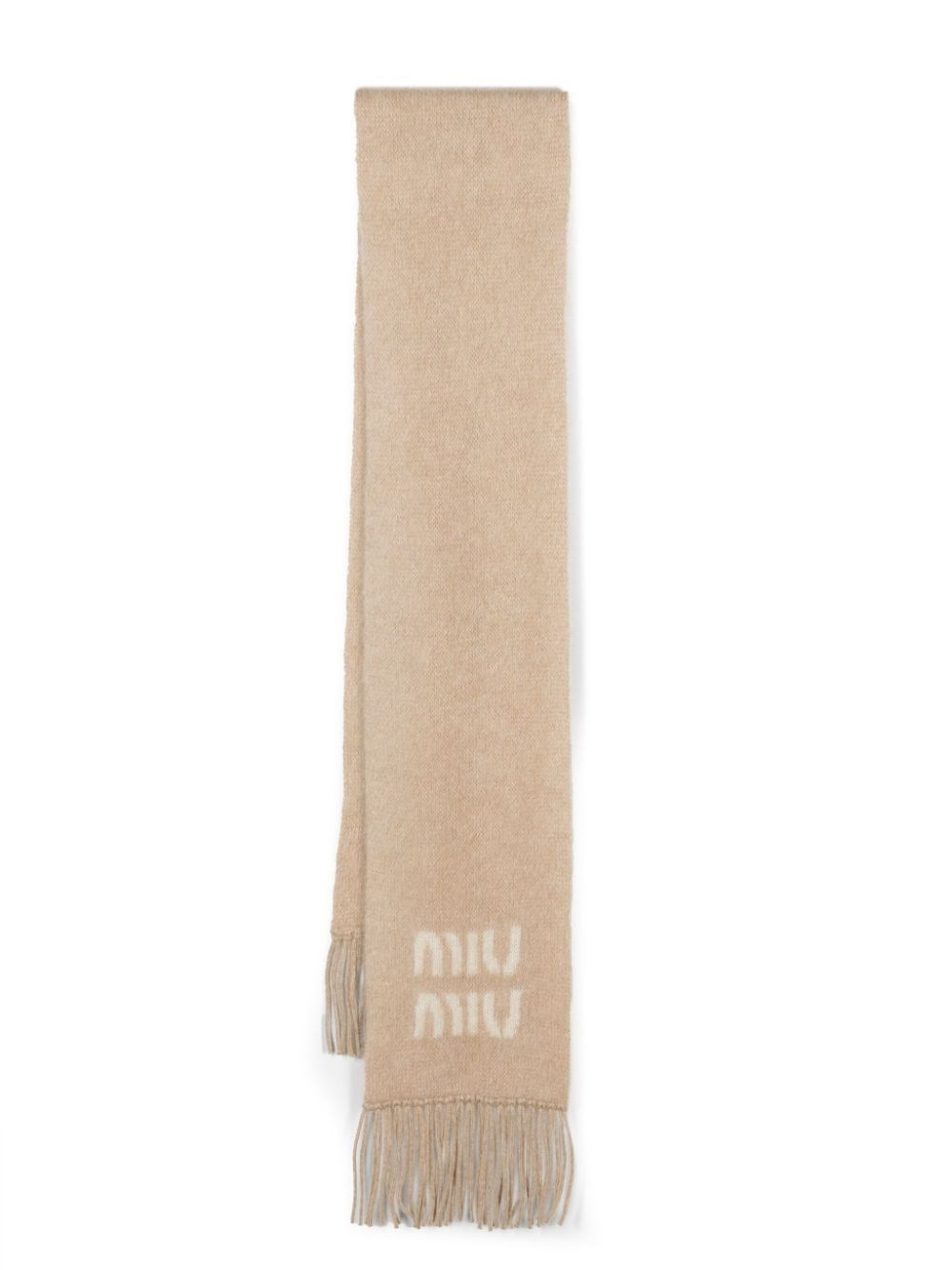 Miu Miu Wool And Mohair Scarf In Neutral