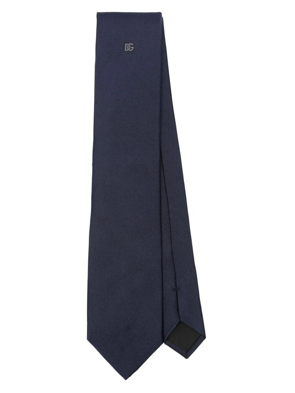 Dolce & Gabbana Twill Silk Tie In Blue