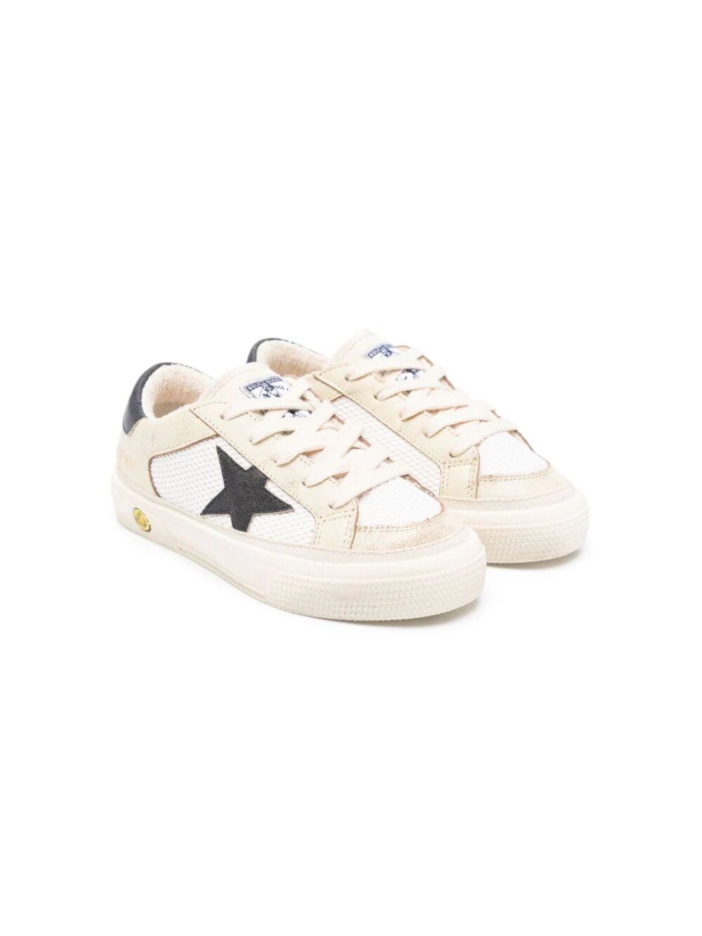 Golden Goose Kids' Stardan Distressed-effect Trainers In White