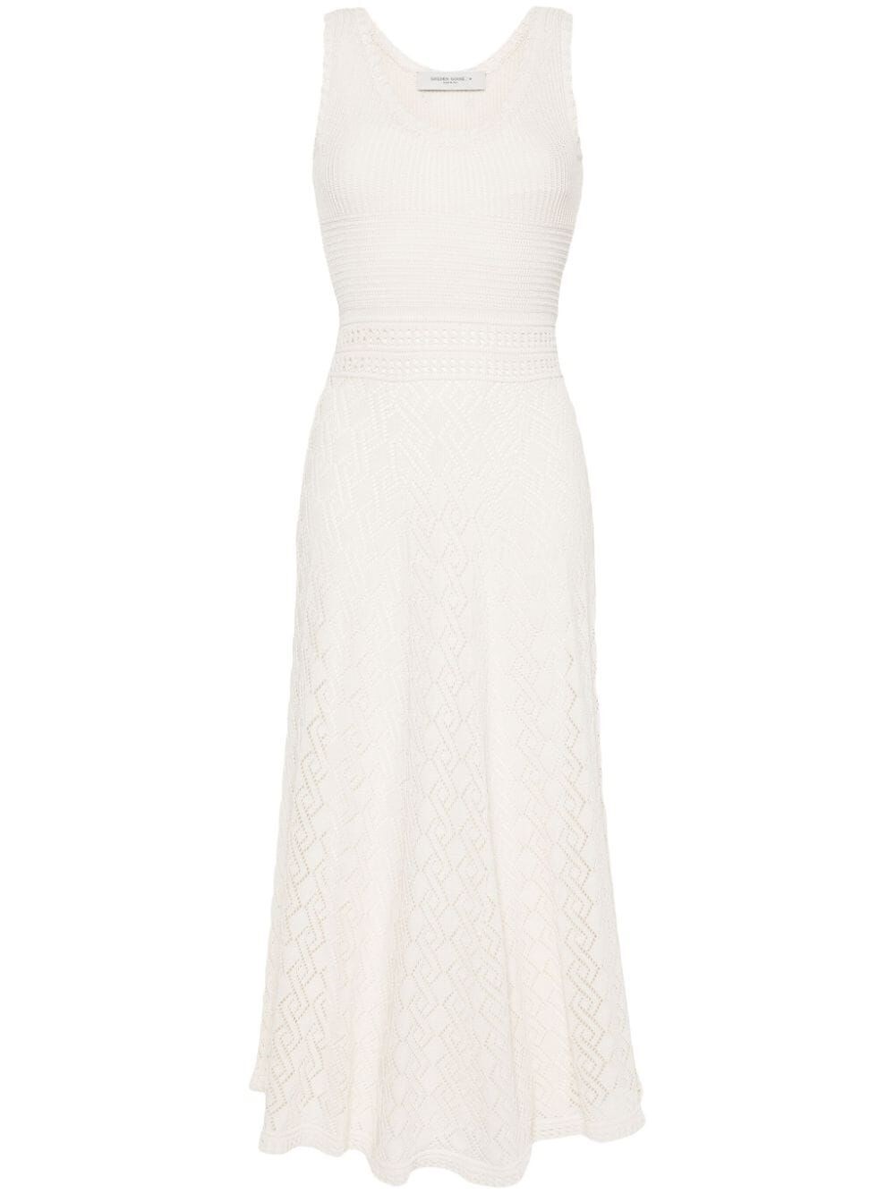 Shop Golden Goose Lowell Knitted Maxi Dress In White