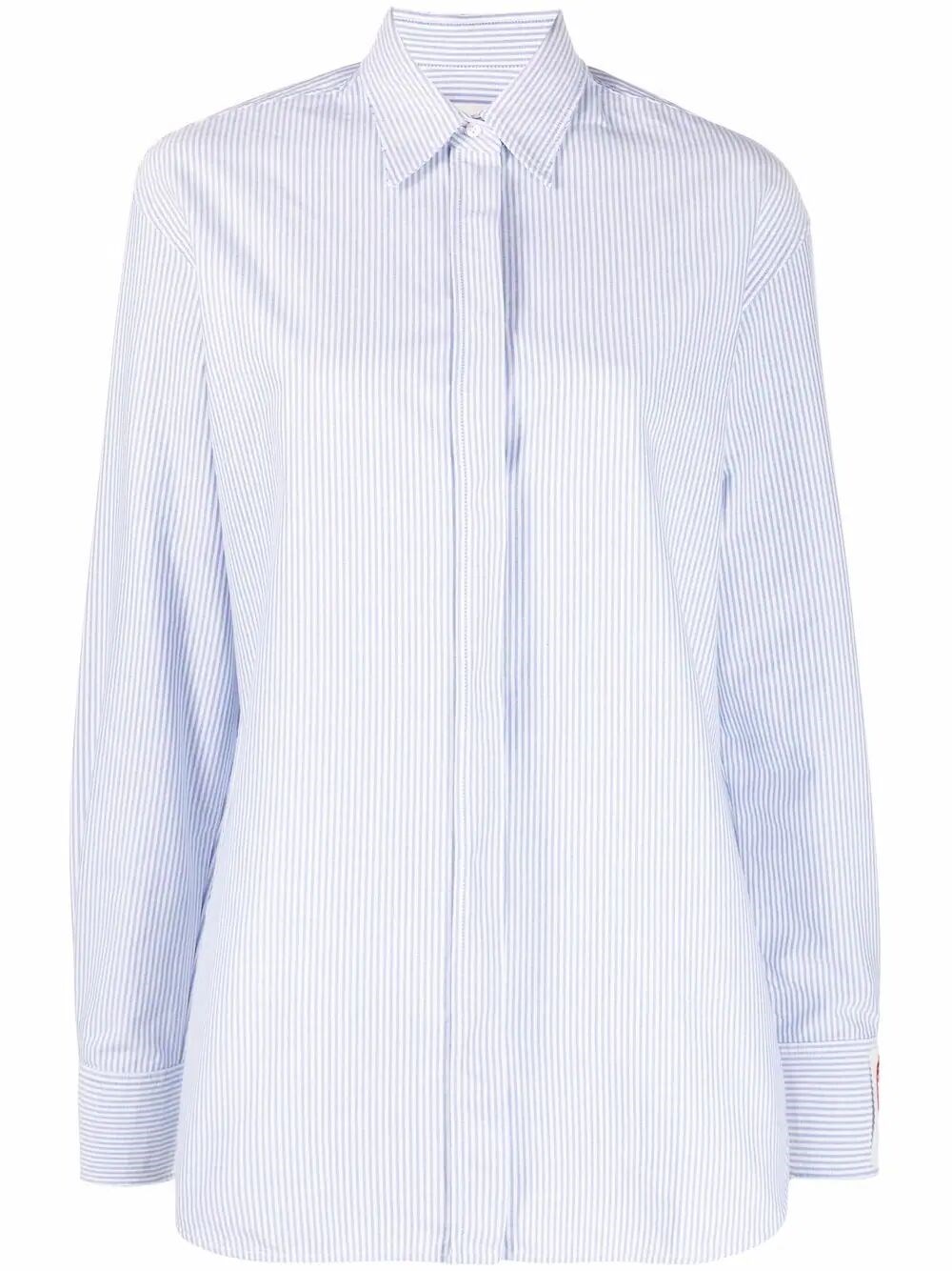 Golden Goose Shirt With Narrow Stripes In Blue