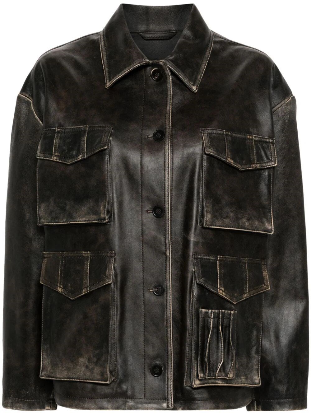 LEATHER JACKET WITH PATCH POCKETS