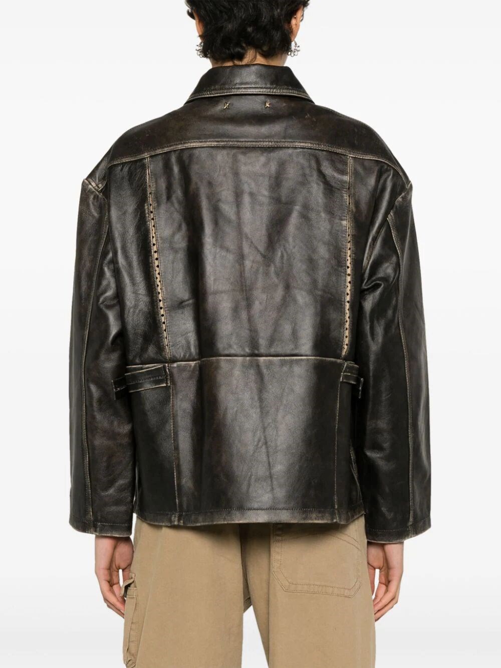 LEATHER JACKET WITH PATCH POCKETS
