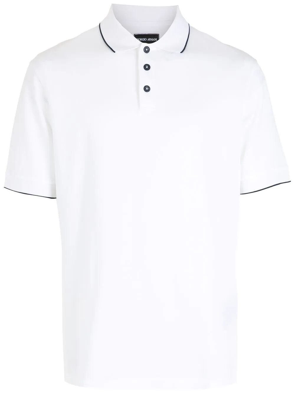 Shop Giorgio Armani Piqué Polo Shirt In White